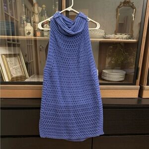 Free People Blue Crochet Mini Dress